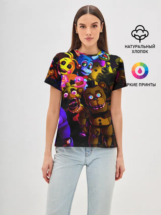 Женская базовая футболка с принтом «Five Nights At Freddy\s»
