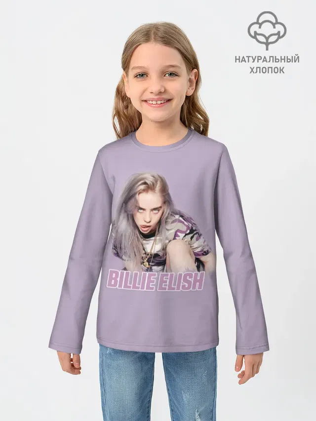 Детский лонгслив с принтом «Billie Eilish»