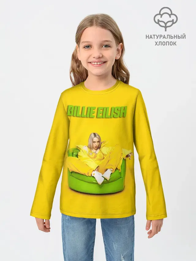 Детский лонгслив с принтом «Billie Eilish»