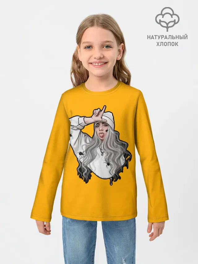 Детский лонгслив с принтом «Billie Eilish»