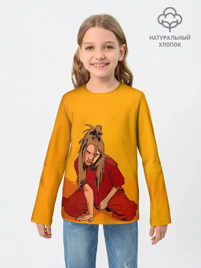 Детский лонгслив с принтом «Billie Eilish»