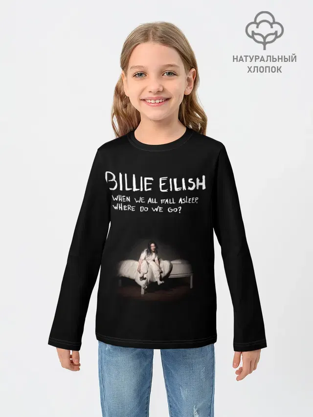 Детский лонгслив с принтом «Billie Eilish»