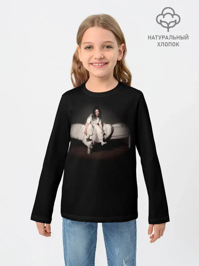 Детский лонгслив с принтом «Billie Eilish»