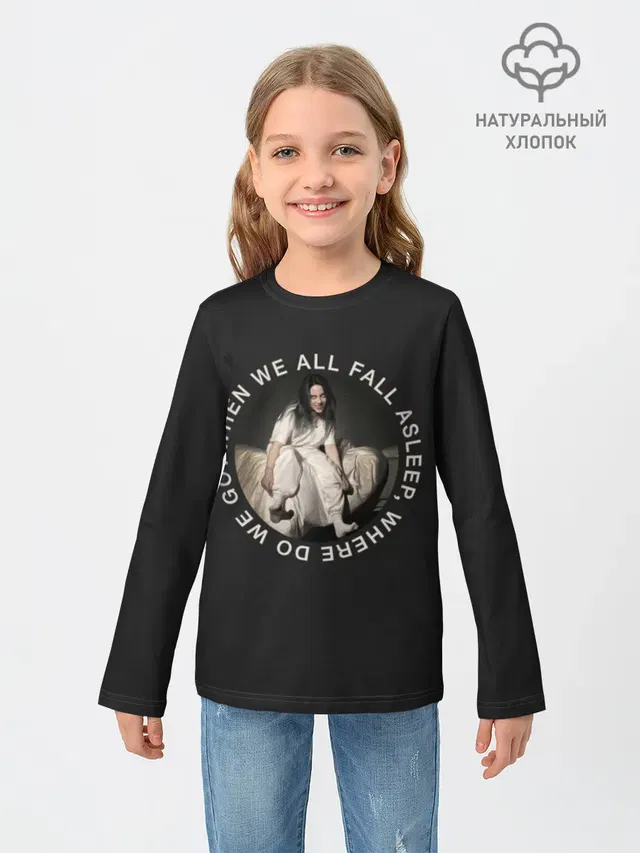 Детский лонгслив с принтом «Billie Eilish»
