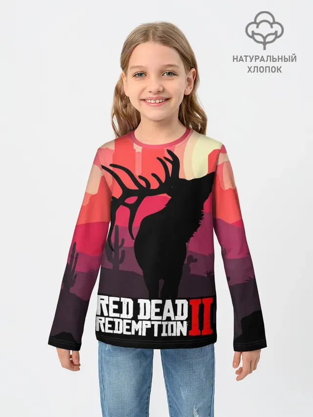 Детский лонгслив с принтом «RDR II»