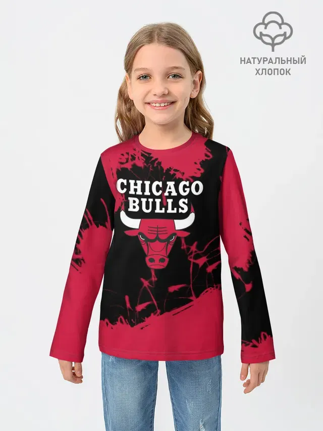 Детский лонгслив с принтом «НБА — CHICAGO BULLS»