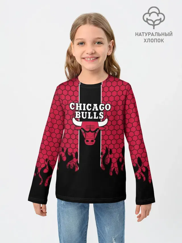 Детский лонгслив с принтом «НБА — CHICAGO BULLS»