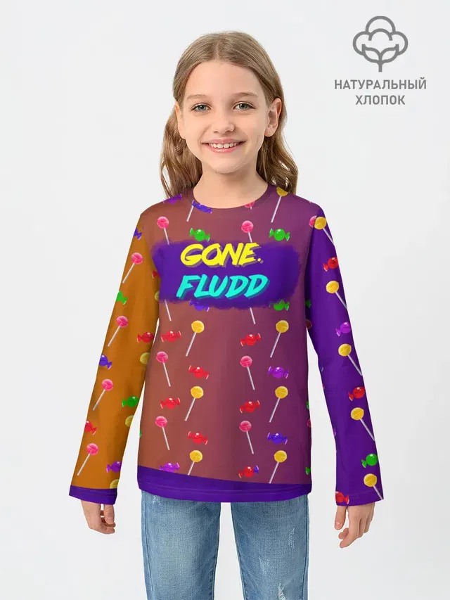 Детский лонгслив с принтом «GONE.Fludd»