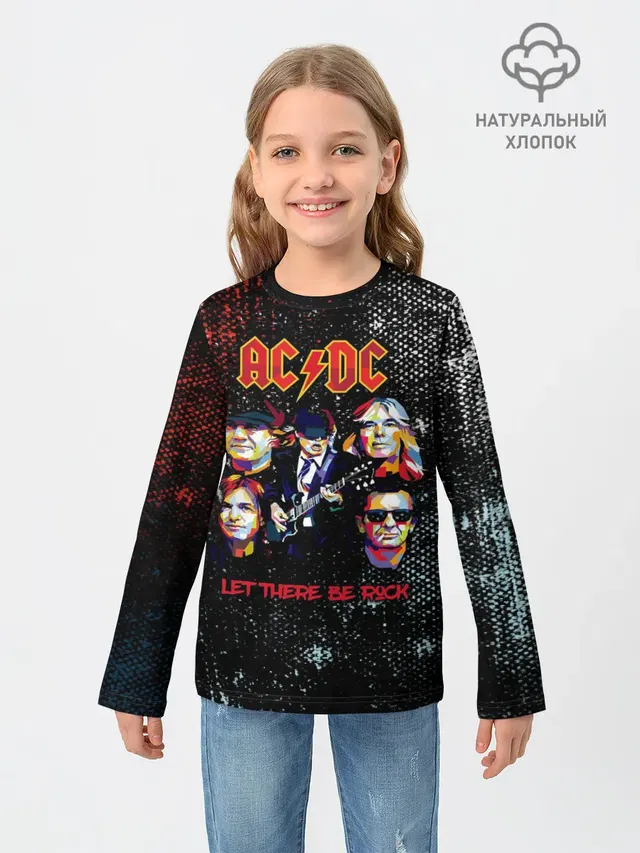 Детский лонгслив с принтом «Let There Be Rock»