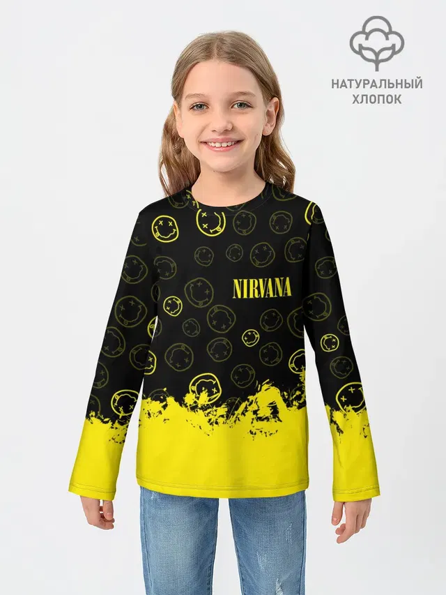 Детский лонгслив с принтом «Smiley Face Logo»