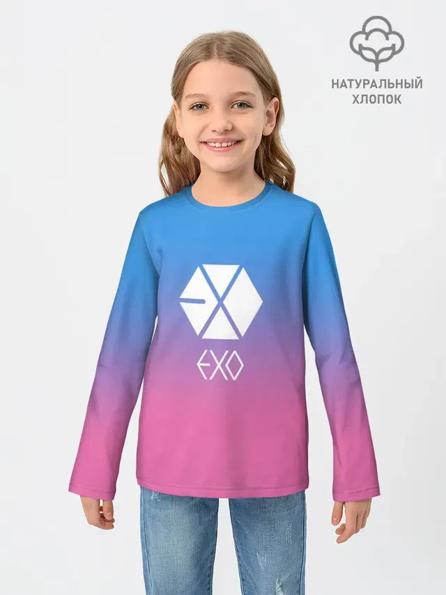 Детский лонгслив с принтом «Exo»