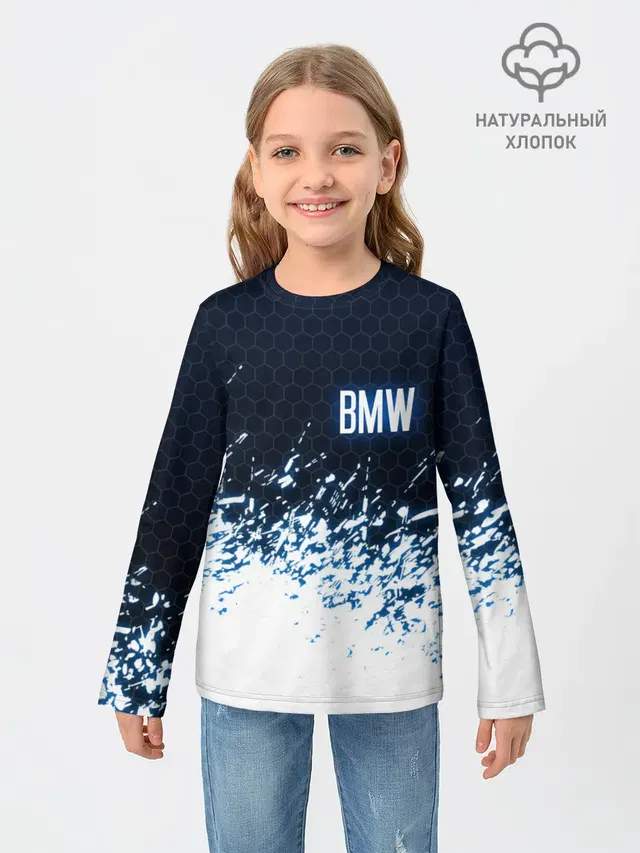 Детский лонгслив с принтом «BMW»