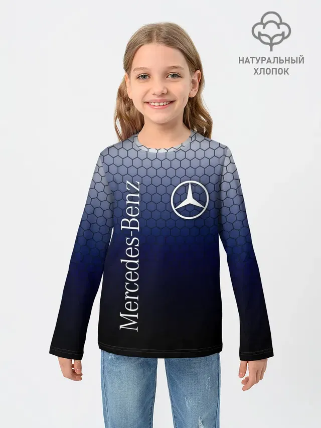 Детский лонгслив с принтом «Merсedes — MERCEDES»