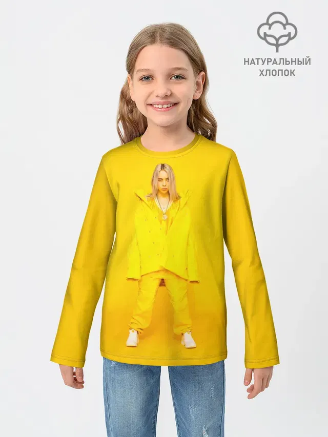 Детский лонгслив с принтом «Billie Eilish»
