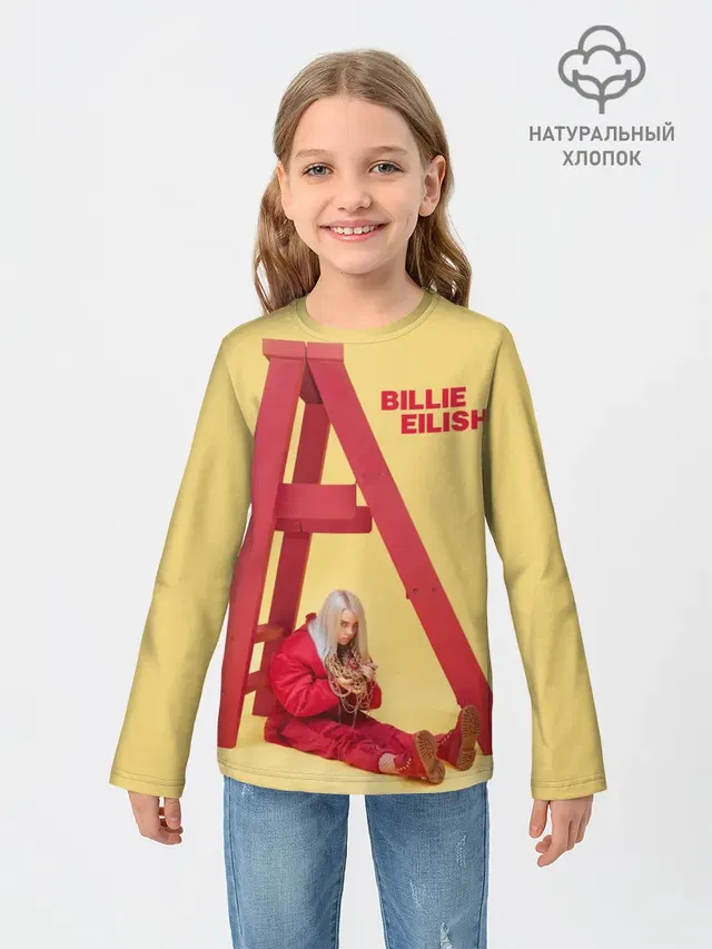Детский лонгслив с принтом «Billie Eilish»