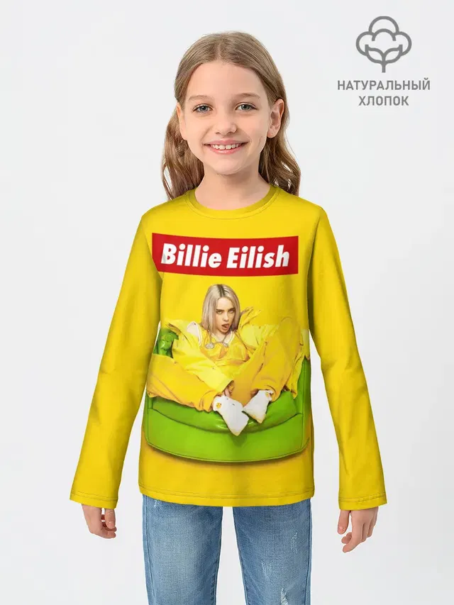 Детский лонгслив с принтом «Billie Eilish»