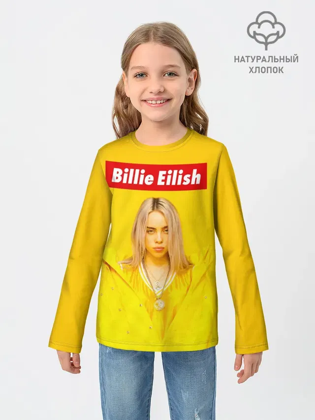 Детский лонгслив с принтом «Billie Eilish»