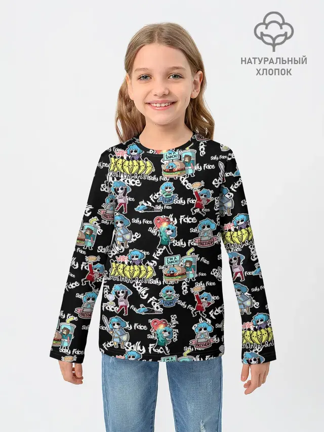 Детский лонгслив с принтом «Seamless pattern»