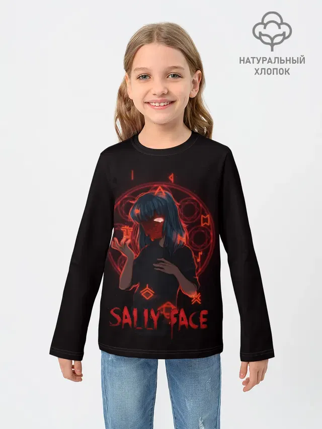 Детский лонгслив с принтом «Sally Face»