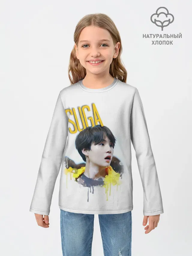 Детский лонгслив с принтом «BTS»