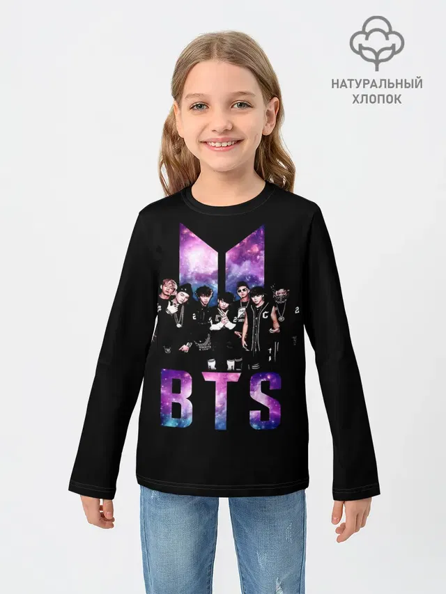 Детский лонгслив с принтом «BTS — BTS ARMY»