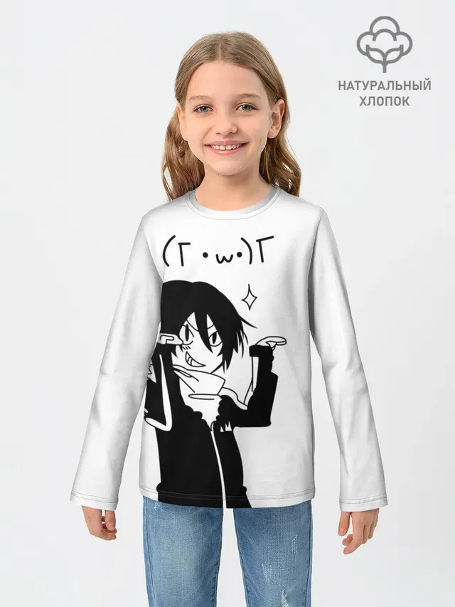 Детский лонгслив с принтом «Kawaii Yato»