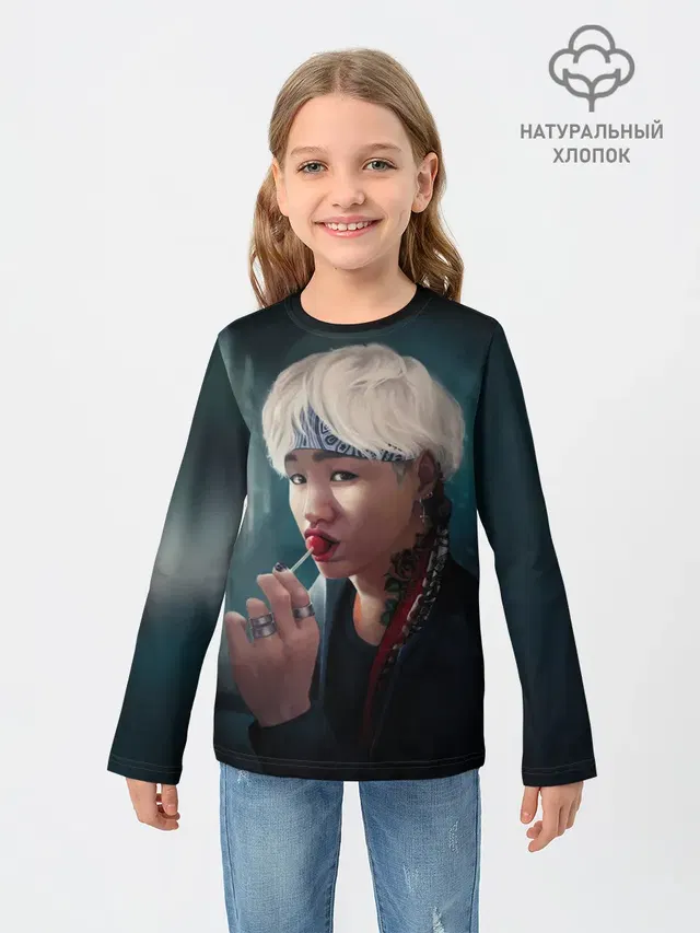 Детский лонгслив с принтом «BTS — Suga»