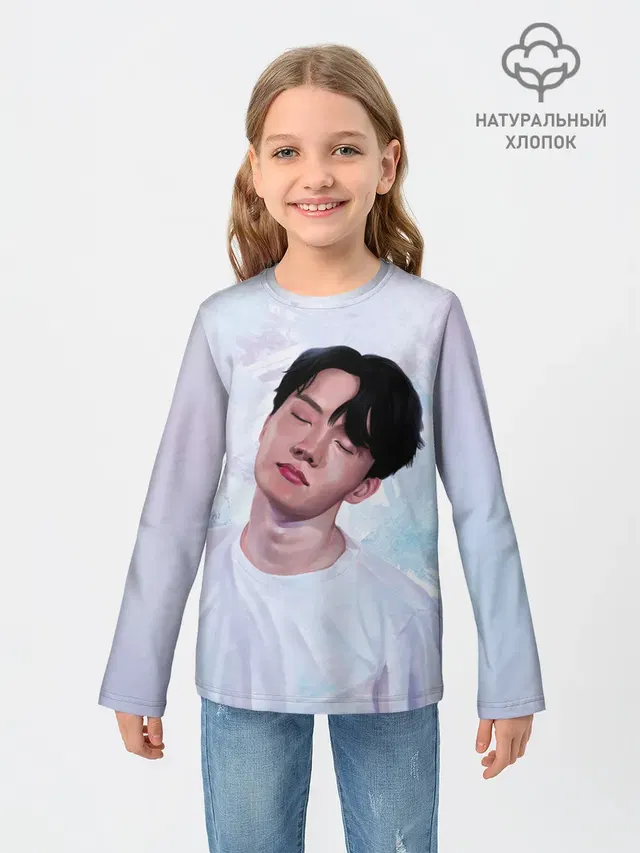 Детский лонгслив с принтом «BTS»
