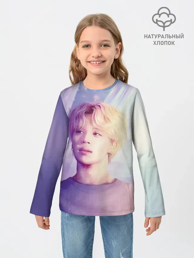 Детский лонгслив с принтом «BTS»