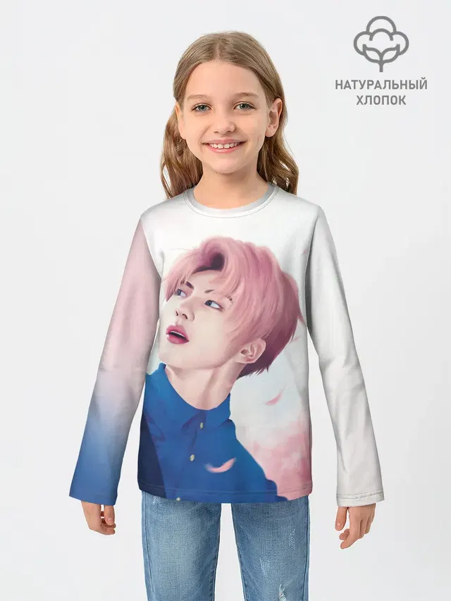 Детский лонгслив с принтом «BTS — Сакура»