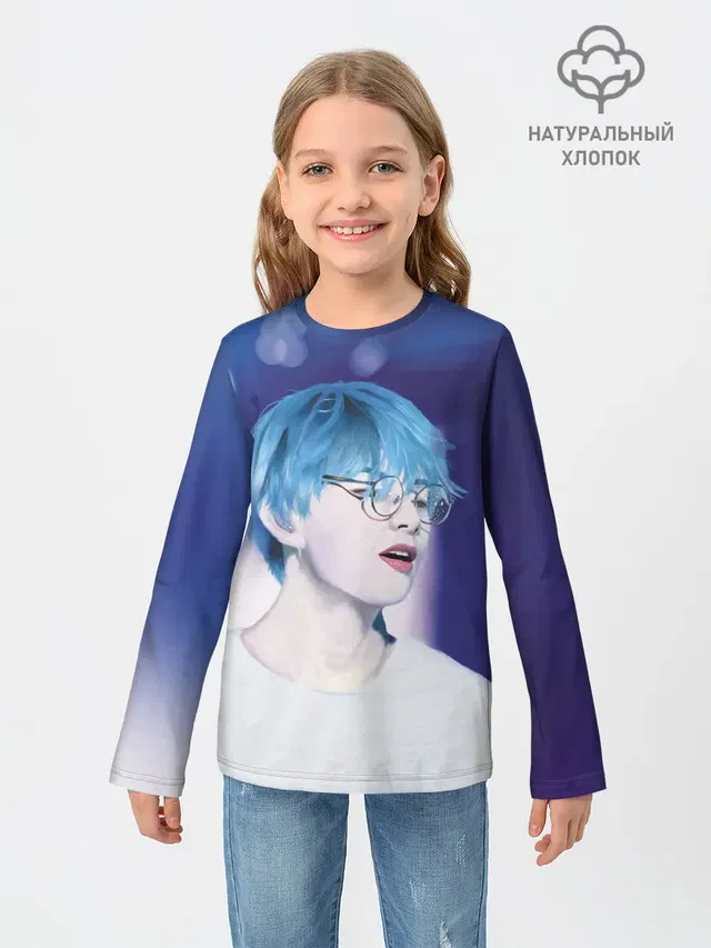 Детский лонгслив с принтом «BTS — BTS Blue»