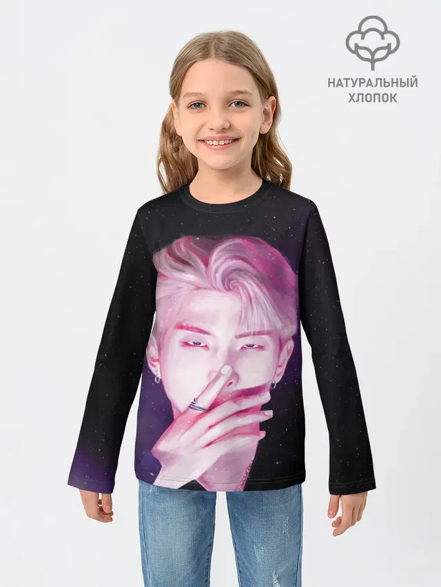 Детский лонгслив с принтом «BTS»