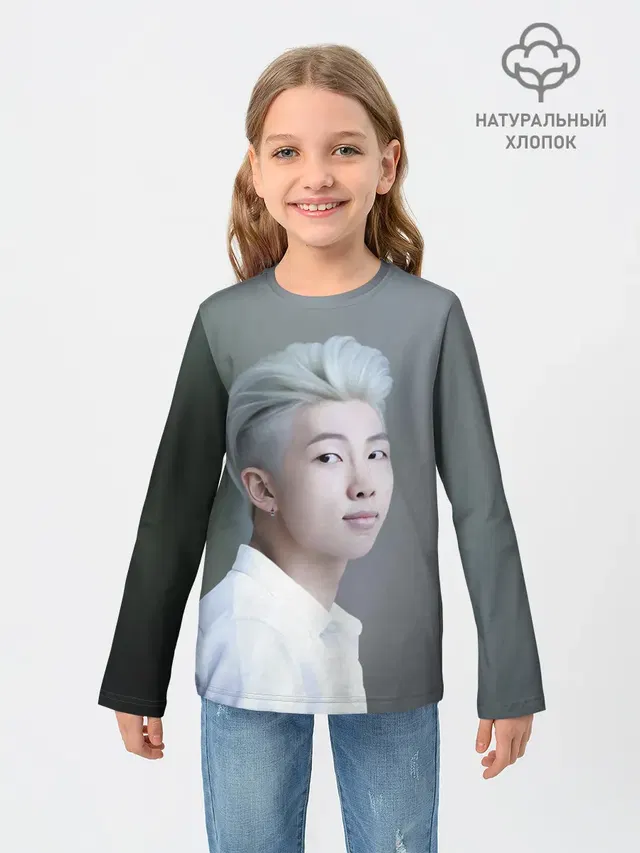 Детский лонгслив с принтом «BTS»