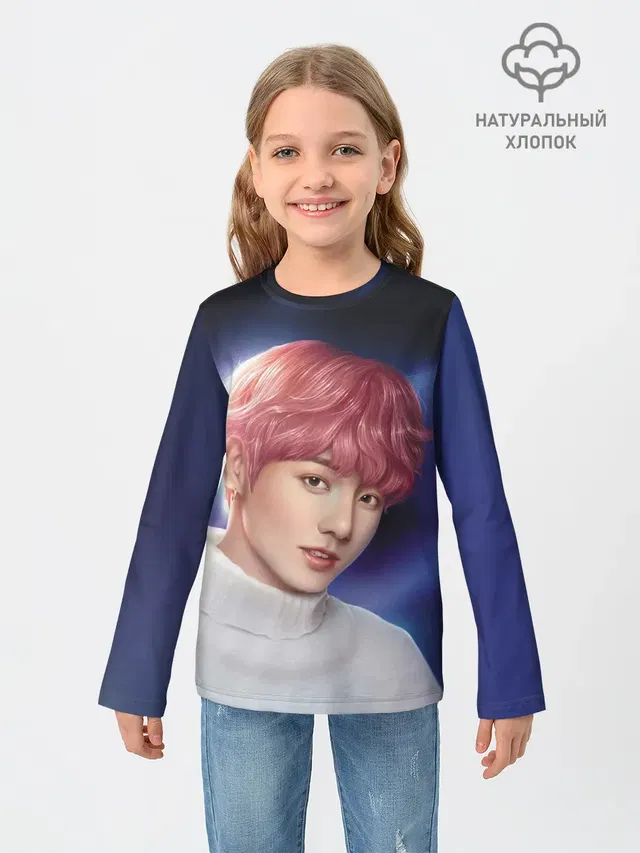 Детский лонгслив с принтом «BTS — Kiss»