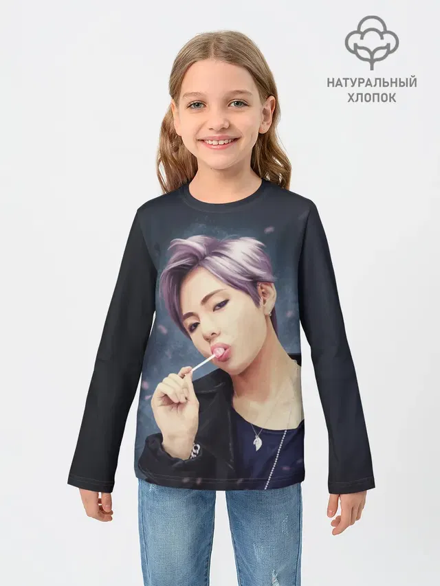 Детский лонгслив с принтом «BTS — Hair»