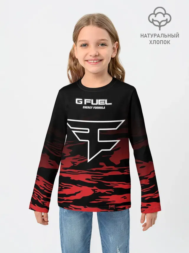 Детский лонгслив с принтом «Counter-Strike — Faze clan - Jersey pro 2019»