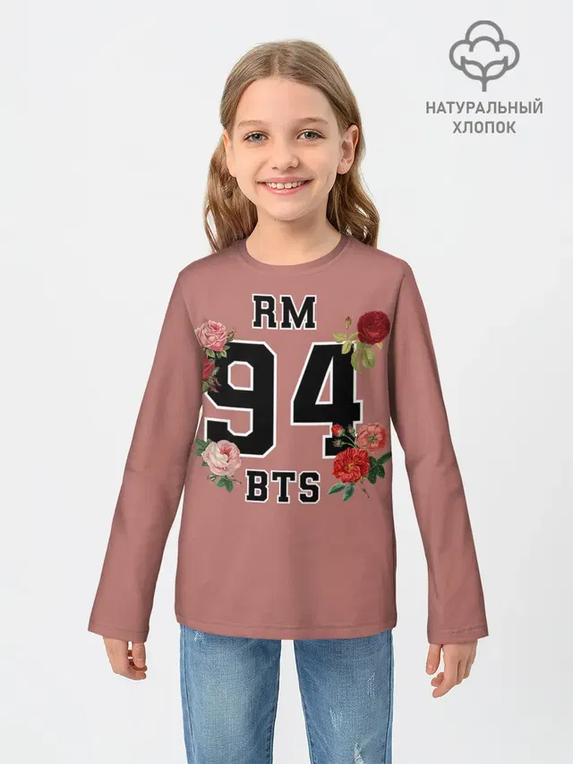 Детский лонгслив с принтом «BTS — RM BTS»