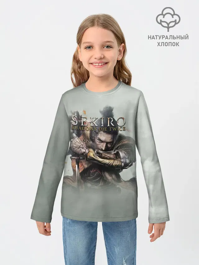Детский лонгслив с принтом «Katana — Sekiro: Shadows Die Twice»