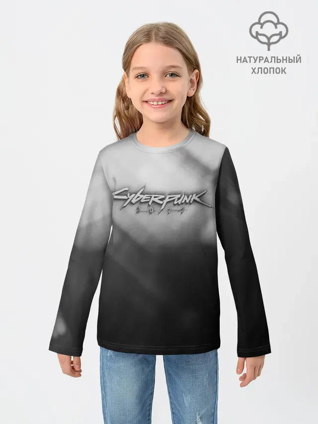 Детский лонгслив с принтом «Cyberpunk 2077»