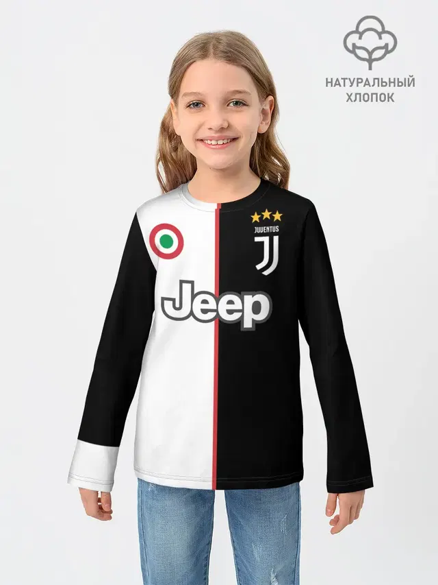 Детский лонгслив с принтом «Ювентус — Ronaldo Juventus Home 19/20»