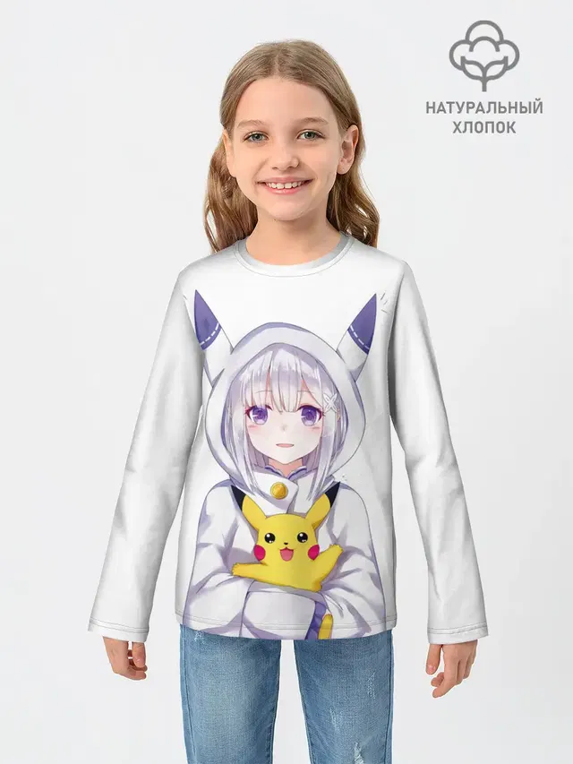 Детский лонгслив с принтом «Покемоны — My Pika»