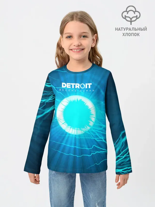 Детский лонгслив с принтом «Detroit: Вecome Human»