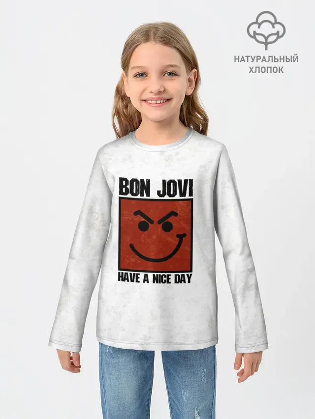Детский лонгслив с принтом «Have a nice day»