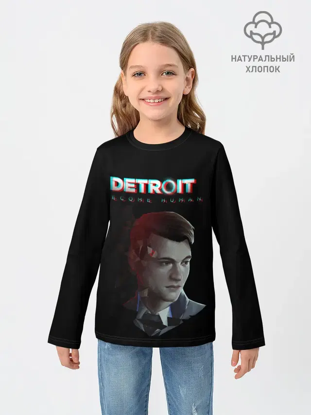 Детский лонгслив с принтом «Connor»