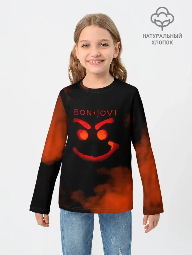 Детский лонгслив с принтом «Smiley face»
