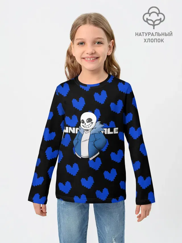 Детский лонгслив с принтом «Undertale game»