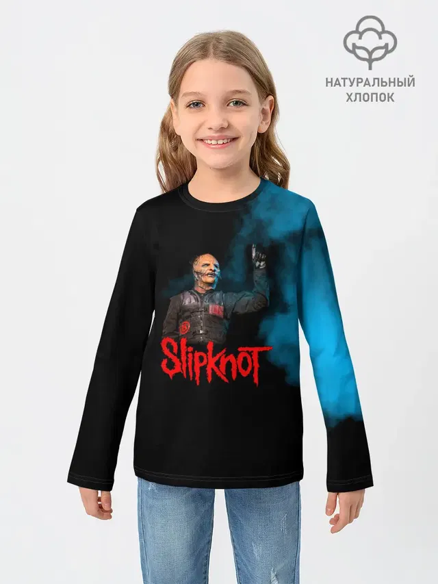 Детский лонгслив с принтом «Slipknot»