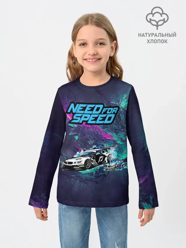 Детский лонгслив с принтом «NFS BMW»