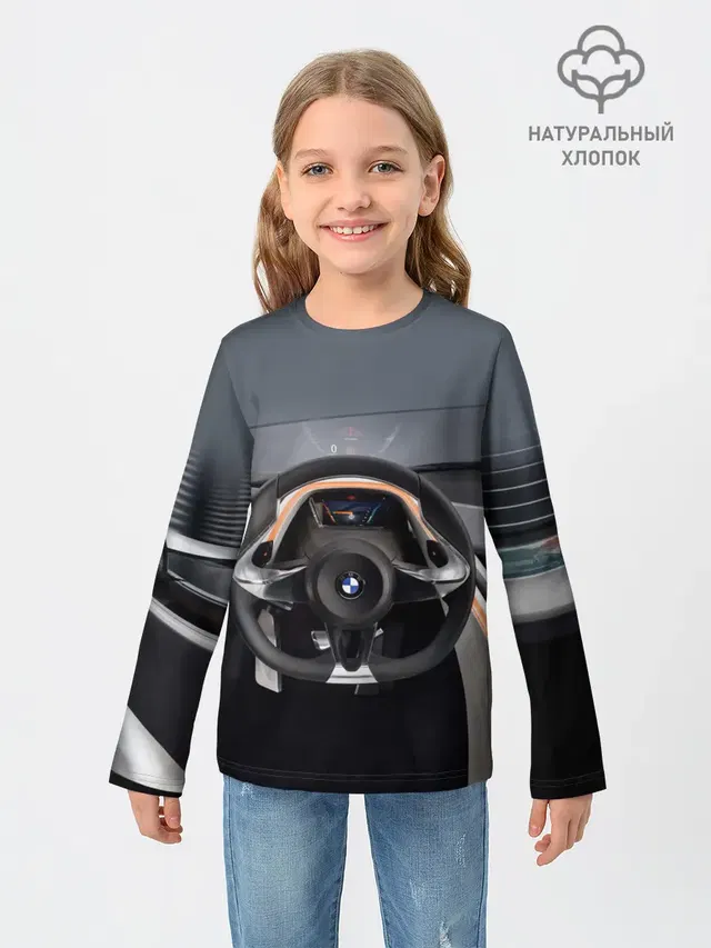 Детский лонгслив с принтом «BMW»
