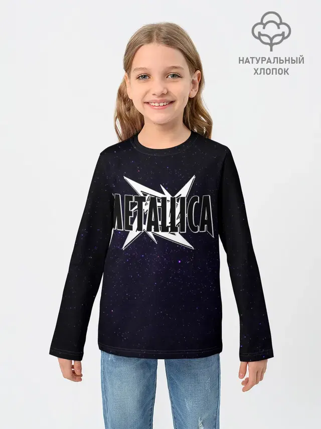 Детский лонгслив с принтом «Metallica»